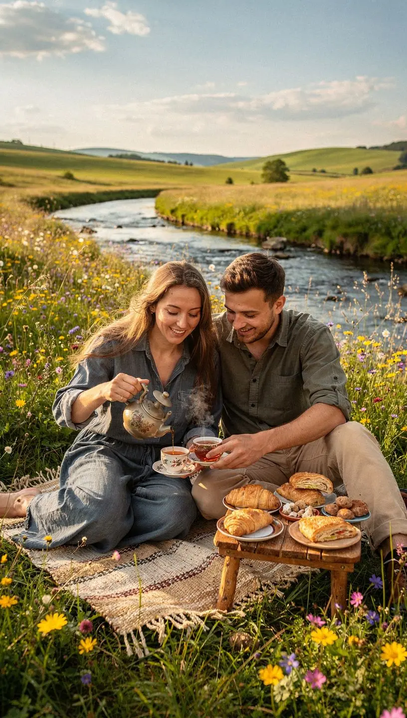 Tradičný rituál prípravy čaju s rodinou v útulnej kuchyni